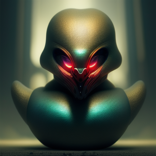 duck #470 | Blend of predator and duckling, toy, very cute, professional, majestic, 3d render, cgi, cosmic energy, colorful, painting burst, beautiful face, symmetrical face, dramatic lighting, tone mapped