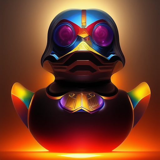 duck #195 | Photo of a blend of droid and rubber ducky, cosmic energy, colorful, painting burst, dramatic lighting, tone mapped, intricate, elegant, highly detailed, digital painting, artstation, concept art