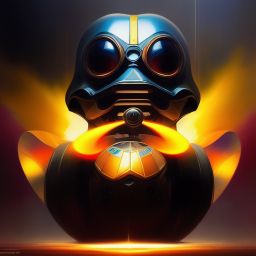 duck #239 | Photo of a blend of droid and rubber ducky, cosmic energy, colorful, painting burst, dramatic lighting, tone mapped, intricate, elegant, highly detailed, digital painting, artstation, concept art