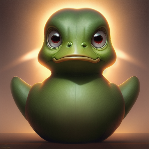 duck #747 | A quirky fearful green blend of duck and alien dressed like a driver, from an adventure movie, wooden, Dan Mumford, Jim Davis, cosmic energy, colorful, painting burst, symmetrical face