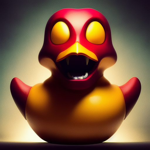 duck #376 | A ferocious blend of pirate and rubber duck warrior, in armor, battle, angry