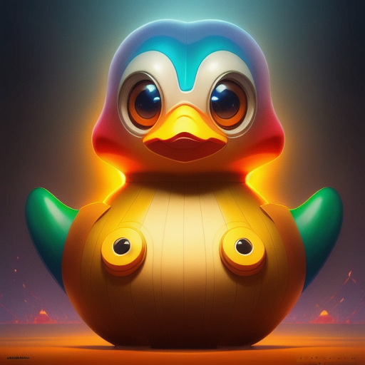 duck #925 | A lazy fearful rainbow blend of duck and creature dressed like a engineer, sci-fi, science fiction, cyberpunk, smooth, Charles Csuri, Josh Bayer, masterpiece, colorful, painting burst