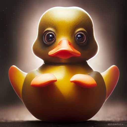 duck #444 | Cute little blend of duckling and duckie, toy, large eyes, very cute, professional majestic oil painting, 3d render, cgi, cosmic energy, colorful, painting burst, beautiful face, symmetrical face