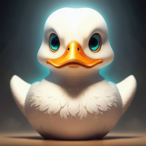 duck #935 | A fierce sad white blend of duck and statue dressed like a warrior, sci-fi, science fiction, cyberpunk, fluffy, Aykut Aydogdu, Makoto Shinkai, cyberpunk cyborg, sci - fi