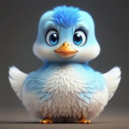 duck #720 | 3d fluffy a cute black duck, strong colors, perfect beak, colorful, big eyes, tiny toy, animated movie character, soft smooth lighting , 3d fluffy, closeup cute and adorable