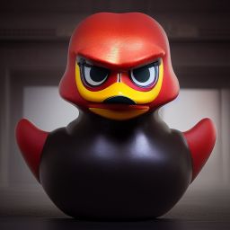 duck #418 | A angry looking blend of luchador and rubber duck, large eyes, menacing, professional majestic oil painting, 3d render, cgi