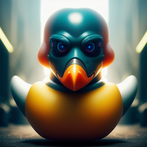 duck #488 | A picture of arnold schwarzenegger as a blend of bird and rubber duckie with a beak, rubber toy, plastic toy, very cute, professional, majestic, 3d render, cgi, cosmic energy, colorful