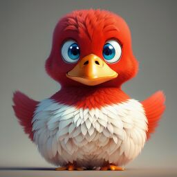 duck #724 | 3d fluffy a cute multicolored duck, strong colors, perfect beak, colorful, big eyes, tiny toy, animated movie character, soft smooth lighting , 3d fluffy, closeup cute and adorable