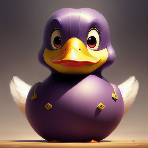 duck #780 | A energetic surprised purple blend of duck and duckling dressed like a firefighter, from an action movie, feathery, Christian Schloe, Winsor McCay, professional majestic oil painting by Ed Blinkey