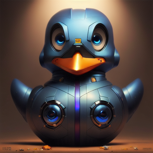 duck #941 | A extravagant disgusted blue blend of duck and robot dressed like a construction worker, from an adventure movie, fluffy, Michael Vincent Manalo, Richard Williams, cyberpunk cyborg, sci - fi