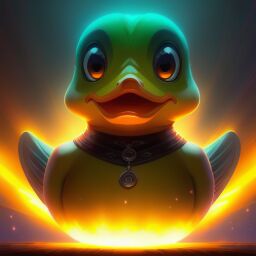 duck #952 | A traditional happy red blend of duck and rubber duck dressed like a idol, horror movie style, slimey, Peter Mohrbacher, Ralph Bakshi, professional majestic oil painting by Ed Blinkey,Atey Ghailan