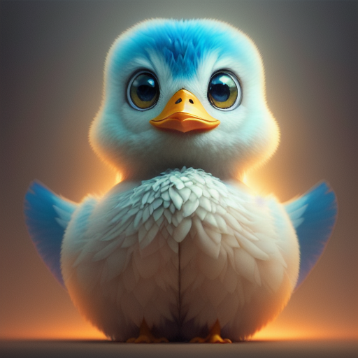 duck #676 | 3d fluffy a cute colorful duck, strong colors, perfect beak, colorful, soft smooth lighting , 3d fluffy, closeup cute and adorable, cute big circular reflective eyes, long fuzzy fur, Pixar render