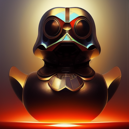 duck #203 | Photo of a blend of droid and rubber ducky, cosmic energy, colorful, painting burst, dramatic lighting, tone mapped, intricate, elegant, highly detailed, digital painting, artstation, concept art