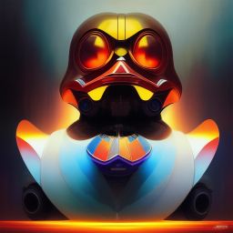 duck #287 | Photo of a blend of droid and rubber ducky, cosmic energy, colorful, painting burst, dramatic lighting, tone mapped, intricate, elegant, highly detailed, digital painting, artstation, concept art