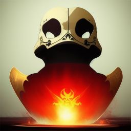 duck #334 | Photo of angry duck warrior, 2d ferocious head, vector illustration, angry eyes, football team emblem logo, 2d flat, centered, masterpiece, colorful, painting burst, dramatic lighting, tone mapped