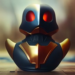 duck #386 | A superhero blend of warrior and rubber duck, in armor, battle, angry, professional majestic oil painting,trending on ArtStation,trending on CGSociety,volumetric lighting