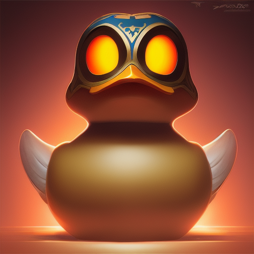 duck #328 | Photo of angry duck warrior, 2d ferocious head, vector illustration, angry eyes, football team emblem logo, 2d flat, centered, masterpiece, colorful, painting burst, dramatic lighting, tone mapped