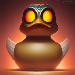 duck #327 | Photo of angry duck warrior, 2d ferocious head, vector illustration, angry eyes, football team emblem logo, 2d flat, centered, masterpiece, colorful, painting burst, dramatic lighting, tone mapped