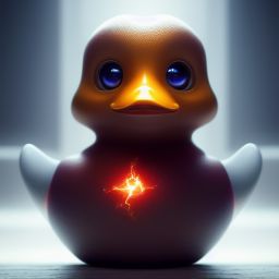 duck #466 | Cute little blend of cyborg, duckling and duckie, toy, very cute, professional, majestic, 3d render, cgi, cosmic energy, colorful, painting burst, beautiful face, symmetrical face, dramatic lighting