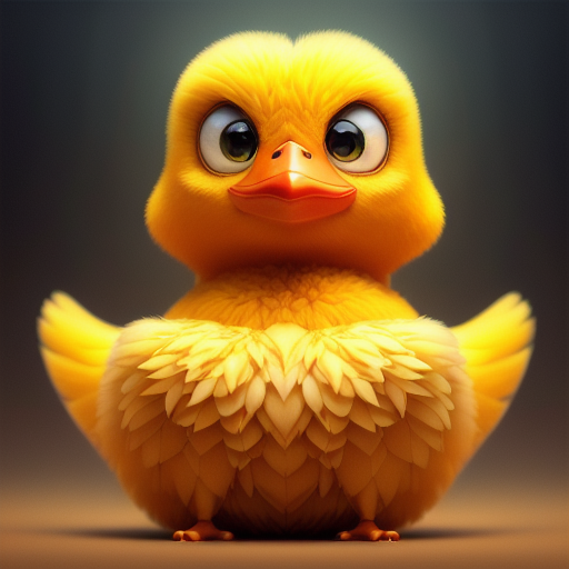 duck #668 | 3d fluffy a cute yellow duck, strong colors, perfect beak, colorful, soft smooth lighting , 3d fluffy, closeup cute and adorable, cute big circular reflective eyes, long fuzzy fur, Pixar render