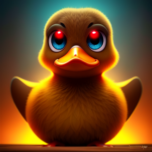 duck #697 | A cute brown blend of duck and duckling alien, strong colors, colorful, big eyes, tiny toy, animated movie character, soft smooth lighting, 3d fluffy, closeup cute and adorable