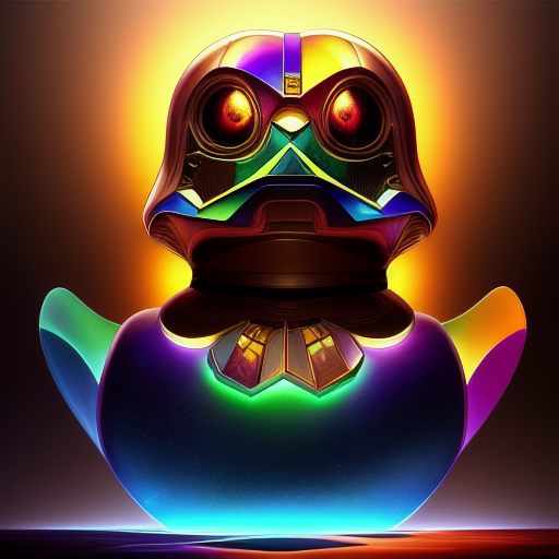 duck #199 | Photo of a blend of droid and rubber ducky, cosmic energy, colorful, painting burst, dramatic lighting, tone mapped, intricate, elegant, highly detailed, digital painting, artstation, concept art