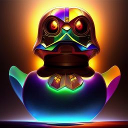 duck #198 | Photo of a blend of droid and rubber ducky, cosmic energy, colorful, painting burst, dramatic lighting, tone mapped, intricate, elegant, highly detailed, digital painting, artstation, concept art