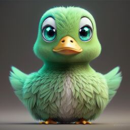 duck #716 | 3d fluffy a cute red duck, strong colors, perfect beak, colorful, big eyes, tiny toy, animated movie character, soft smooth lighting , 3d fluffy, closeup cute and adorable