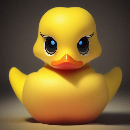 duck #503 | A picture of a cute little blend of baby duckling and rubber ducky, beautiful, rubber toy, plastic toy, very cute, innocent, friendly, funny, professional, majestic, 3d render, cgi, cosmic energy