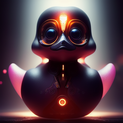 duck #460 | Cute little blend of cyborg, duckling and duckie, toy, very cute, professional, majestic, 3d render, cgi, cosmic energy, colorful, painting burst, beautiful face, symmetrical face, dramatic lighting