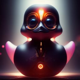 duck #461 | Cute little blend of cyborg, duckling and duckie, toy, very cute, professional, majestic, 3d render, cgi, cosmic energy, colorful, painting burst, beautiful face, symmetrical face, dramatic lighting