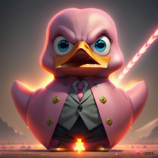 duck #879 | A hostile confident pink blend of duck and vampire dressed like a politician, fantasy movie setting, lotr, spikey, Charles Csuri, Jamie Hewlett, ferocious head, angry eyes