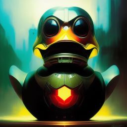 duck #271 | Photo of a blend of droid and rubber ducky, cosmic energy, colorful, painting burst, dramatic lighting, tone mapped, intricate, elegant, highly detailed, digital painting, artstation, concept art