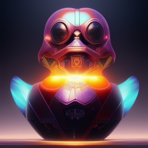 duck #226 | Photo of a blend of droid and rubber ducky, cosmic energy, colorful, painting burst, dramatic lighting, tone mapped, intricate, elegant, highly detailed, digital painting, artstation, concept art