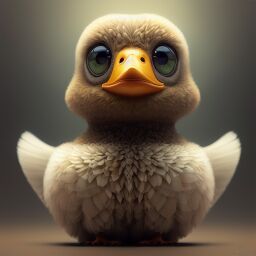 duck #727 | 3d fluffy a cute brown duck, strong colors, perfect beak, colorful, soft smooth lighting , 3d fluffy, closeup cute and adorable, cute big circular reflective eyes, long fuzzy fur, Pixar render