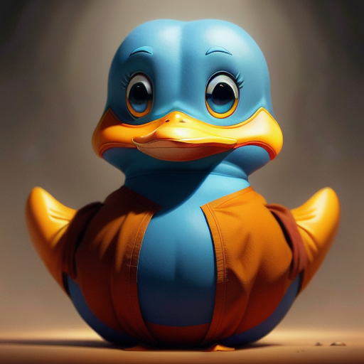 duck #829 | A simple happy blue blend of duck and duck dressed like a monk, horror movie style, translucent, Shigeru Miyamoto, Winsor McCay, cyberpunk cyborg, sci - fi