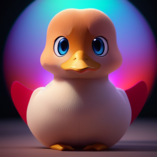 duck #651 | Photo of old anthropomorphic baby duck from a 3d animated movie, blender render, cinematic, pokemon style, big beautiful eyes, fictional character, colorful, color explosion, rainbow