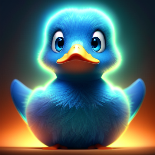 duck #696 | A cute blue blend of duck and duckling alien, strong colors, colorful, big eyes, tiny toy, animated movie character, soft smooth lighting, 3d fluffy, closeup cute and adorable