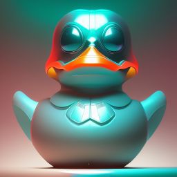 duck #150 | Photo of a blend of alien, rubber ducky and duckling as king with red reflections in eyes, cyberpunk cyborg, sci - fi, intricate abstract upper body intricate artwork, by tooth wu, wlop, beeple