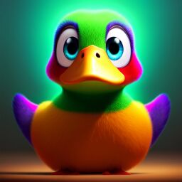 duck #695 | A cute multicolored blend of duck and duckling alien, strong colors, colorful, big eyes, tiny toy, animated movie character, soft smooth lighting, 3d fluffy, closeup cute and adorable