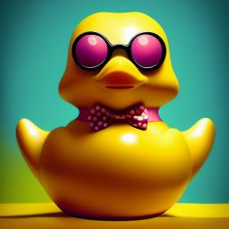 duck #615 | A retro-themed rubber duckie dressed in vintage attire, with a polka-dot bow tie and sunglasses, set against a vibrant backdrop of retro patterns and colors, evoking a sense of nostalgia and fun.