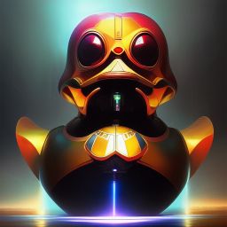 duck #262 | Photo of a blend of droid and rubber ducky, cosmic energy, colorful, painting burst, dramatic lighting, tone mapped, intricate, elegant, highly detailed, digital painting, artstation, concept art