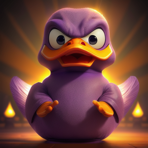 duck #848 | A open angry purple blend of duck and statue dressed like a monk, from an adventure movie, translucent, Anato Finnstark, Thomas Nast, 3d fluffy, closeup cute and adorable