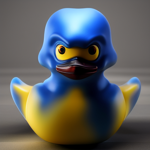 duck #432 | A crazy blend of bird and rubber duck, large eyes, menacing, professional majestic oil painting, 3d render, cgi