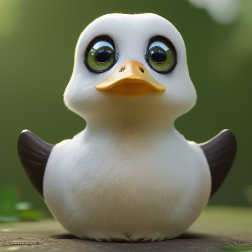 duck #564 | Duckling, 3d fluffy, closeup cute and adorable, cute big circular reflective eyes, long fuzzy fur, Pixar render, unreal engine cinematic smooth, intricate detail, cinematic