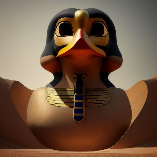 duck #516 | Enourmous statue of egyptian duck sphinx, egyptian god, professional, majestic, trending on CGSociety, volumetric lighting, masterpiece, intricate, elegant, highly detailed, digital painting