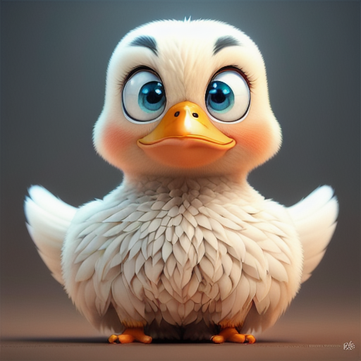 duck #716 | 3d fluffy a cute red duck, strong colors, perfect beak, colorful, big eyes, tiny toy, animated movie character, soft smooth lighting , 3d fluffy, closeup cute and adorable