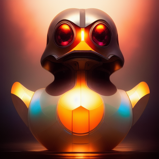 duck #302 | Photo of a blend of droid and rubber ducky, professional majestic oil painting by Ed Blinkey,Atey Ghailan,Studio Ghibli,by Jeremy Mann,Greg Manchess,Antonio Moro,trending on ArtStation