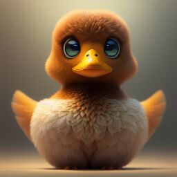 duck #661 | 3d fluffy a cute brown duck, strong colors, perfect beak, colorful, soft smooth lighting , 3d fluffy, closeup cute and adorable, cute big circular reflective eyes, long fuzzy fur, Pixar render