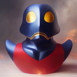 duck #384 | A superhero blend of warrior and rubber duck, in armor, battle, angry, professional majestic oil painting,trending on ArtStation,trending on CGSociety,volumetric lighting